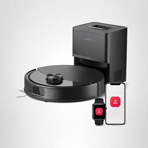 Robot aspiradora Roborock con su base